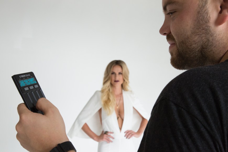 Ford Fairchild with the Paul C. Buff, Inc. Cyber Sense and model Caroline Hobby.