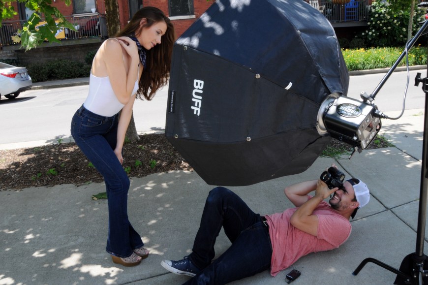 Jeff Carpenter, Readylight Media with model, Leah Tobek, in Nashville, TN.