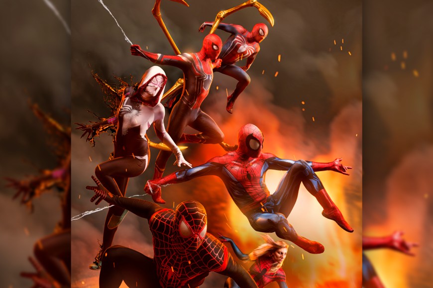 nashville-based photographer, Ryan Sims, brings Spiderman comic book cover 'Into The Spiderverse' to life