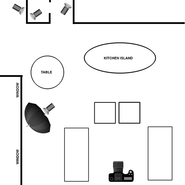 Lighting diagram by Architecture and Product Photographer, Fielder William Strain