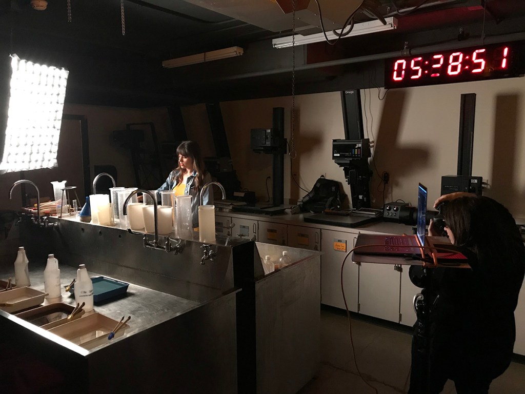 Behind the scenes of Model Josephine Bruno being photographed by Tausha Dickinson at MTSU